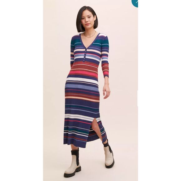 Maeve Anthropologie Lindsey Ribbed Maxi Dress X Small nwot - Picture 1 of 9